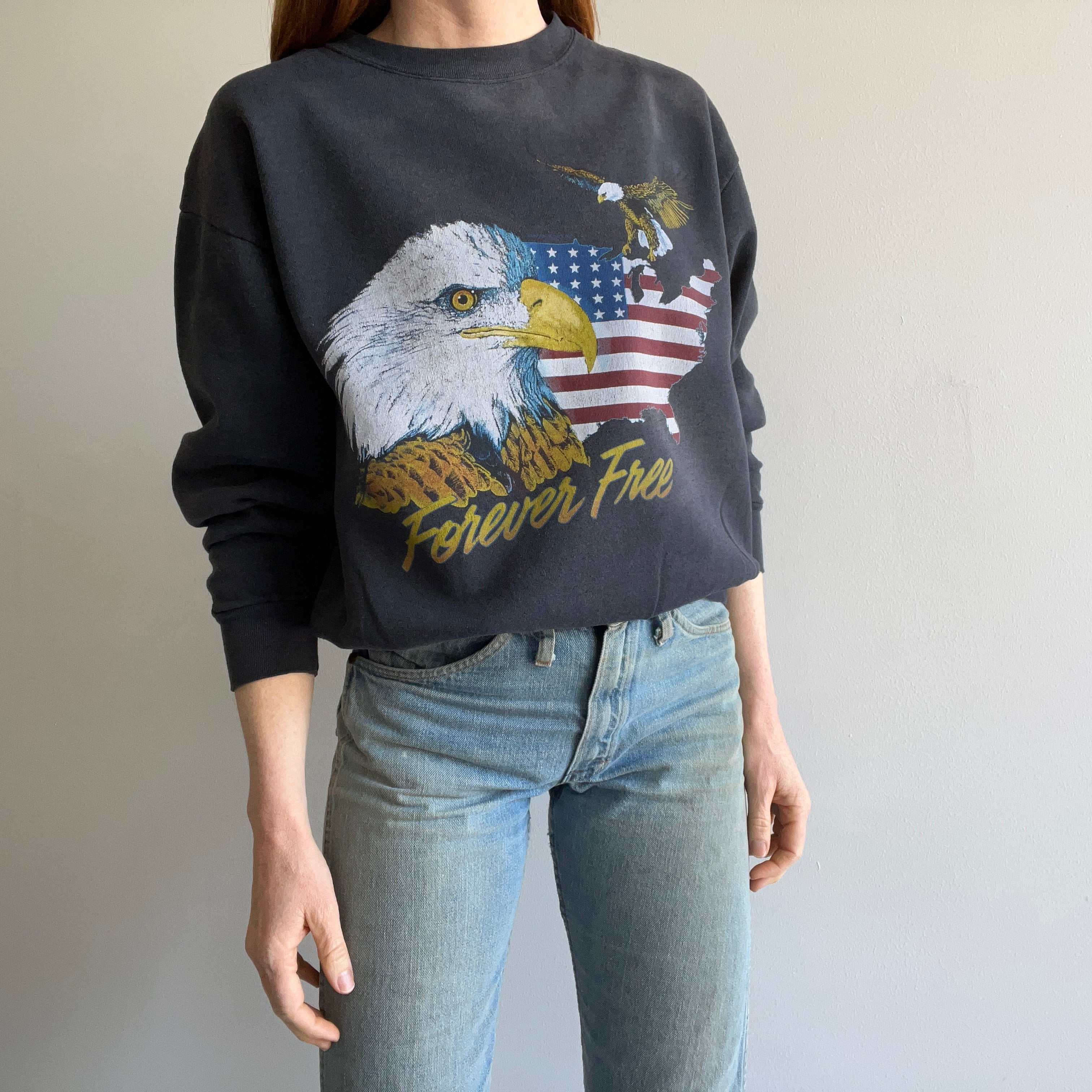 1990s Forever Free Eagle Sweatshirt