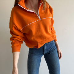1980s Bassett Walker 1/4 Zip Barely Worn Orange Sweatshirt