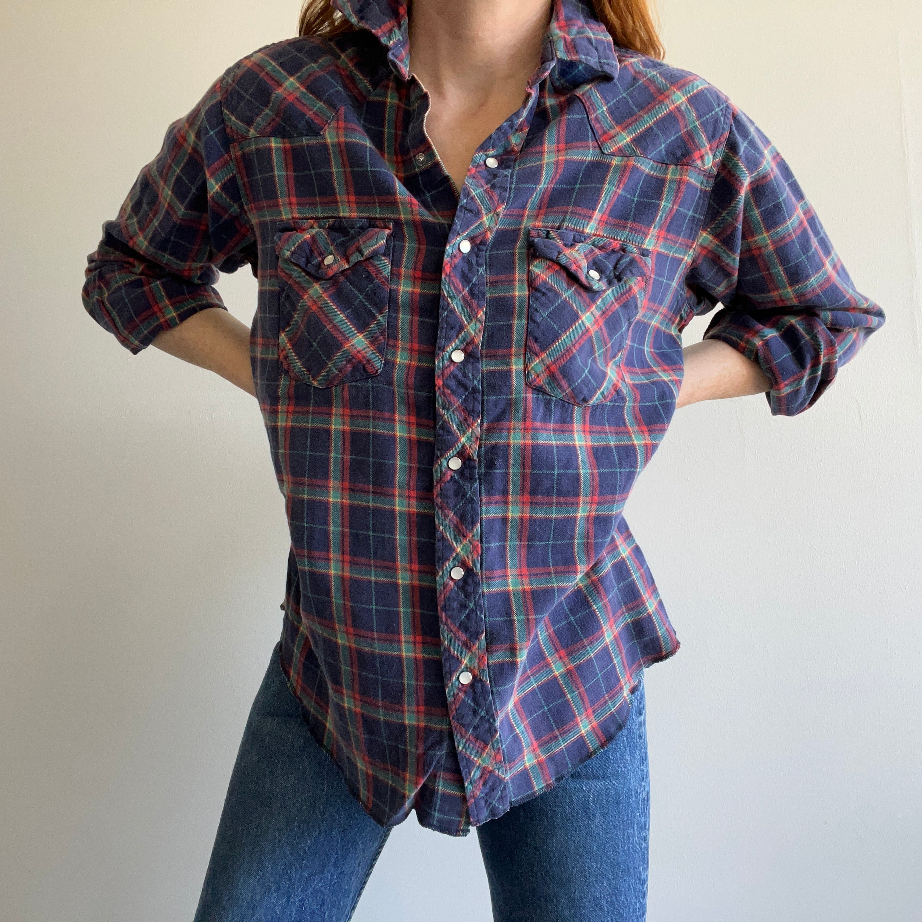 1990s Wrangler Snap Front Cowboy Flannel
