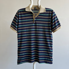 1980s Paper Thin Le Tigre Striped Polo T-Shirt - USA Made