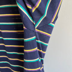 1980s Paper Thin Le Tigre Striped Polo T-Shirt - USA Made