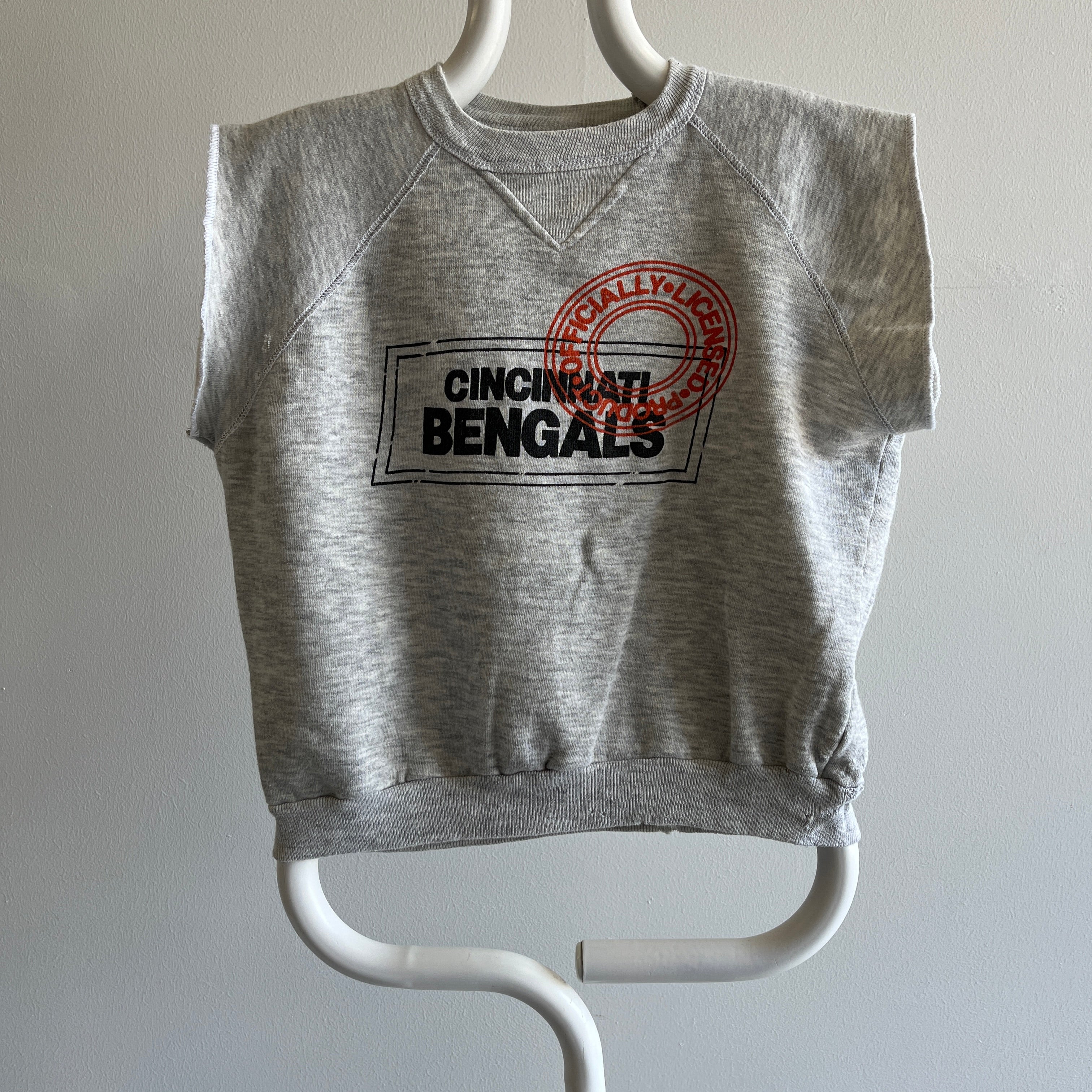 1980s Cincinatti Bengals Muscle Tank Sweatshirt Warm Up - HELLO!!!!