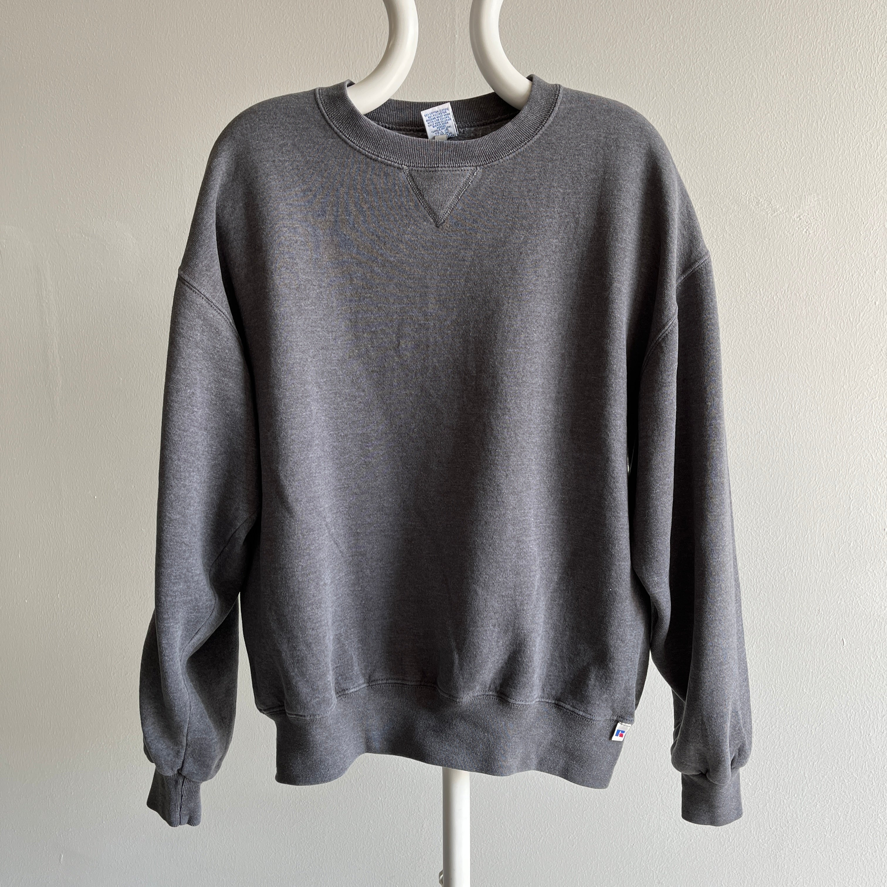 2000s Deep Gray Single V Crewneck by Russell Brand