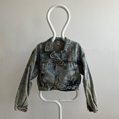 1980s Jordache Cropped Acid Wash EPIC Blousy Sleeved Denim Jacket - OMG!