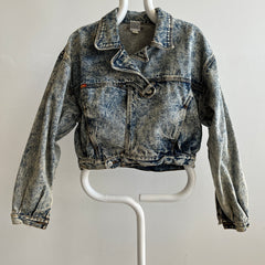 1980s Jordache Cropped Acid Wash EPIC Blousy Sleeved Denim Jacket - OMG!