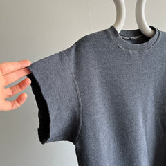 1990/00s DIY Cut Sleeve Deep Grey Warm Up