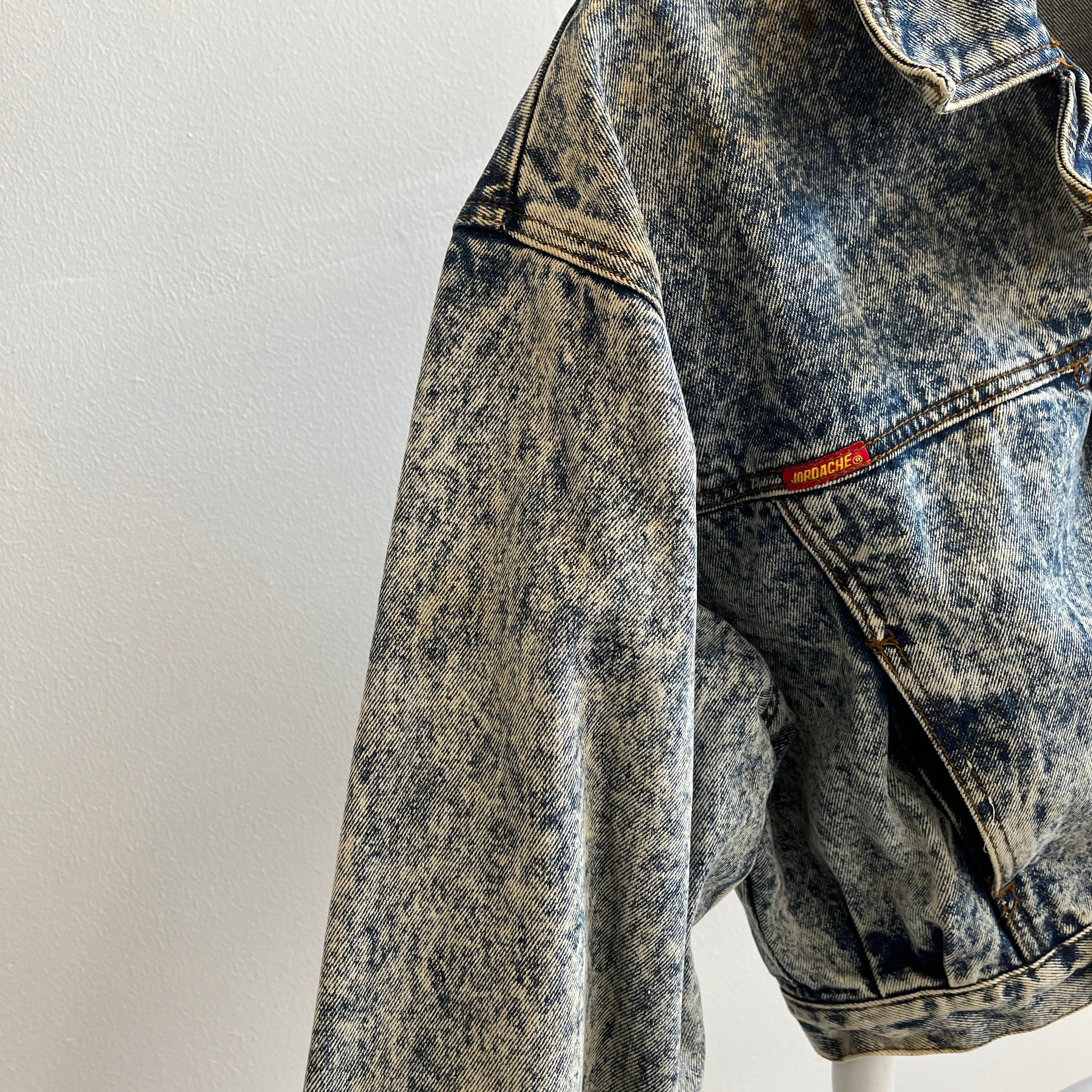 1980s Jordache Cropped Acid Wash EPIC Blousy Sleeved Denim Jacket - OMG!