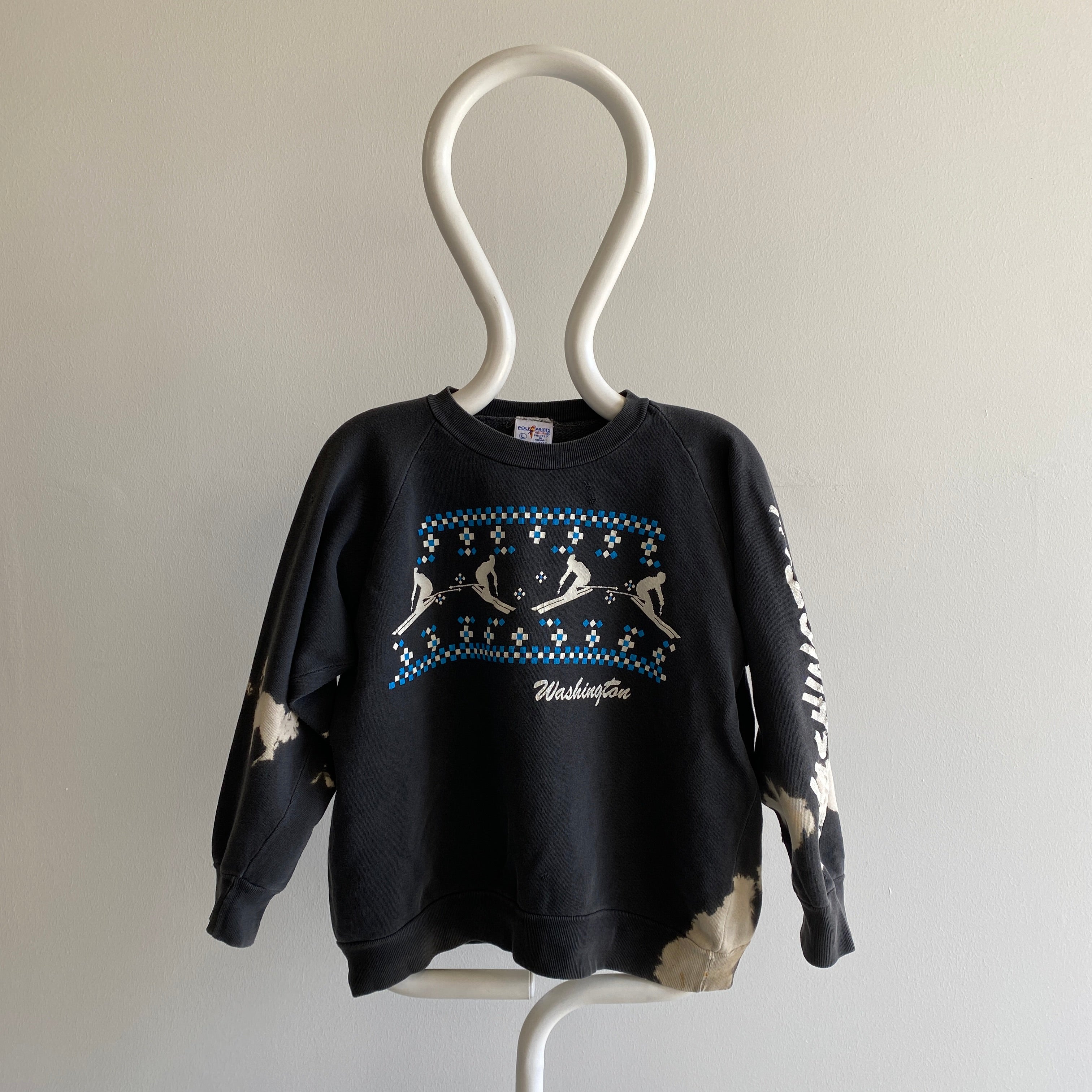 1980/90s Bleach Stained Washington Tourist 100% Cotton Sweatshirt