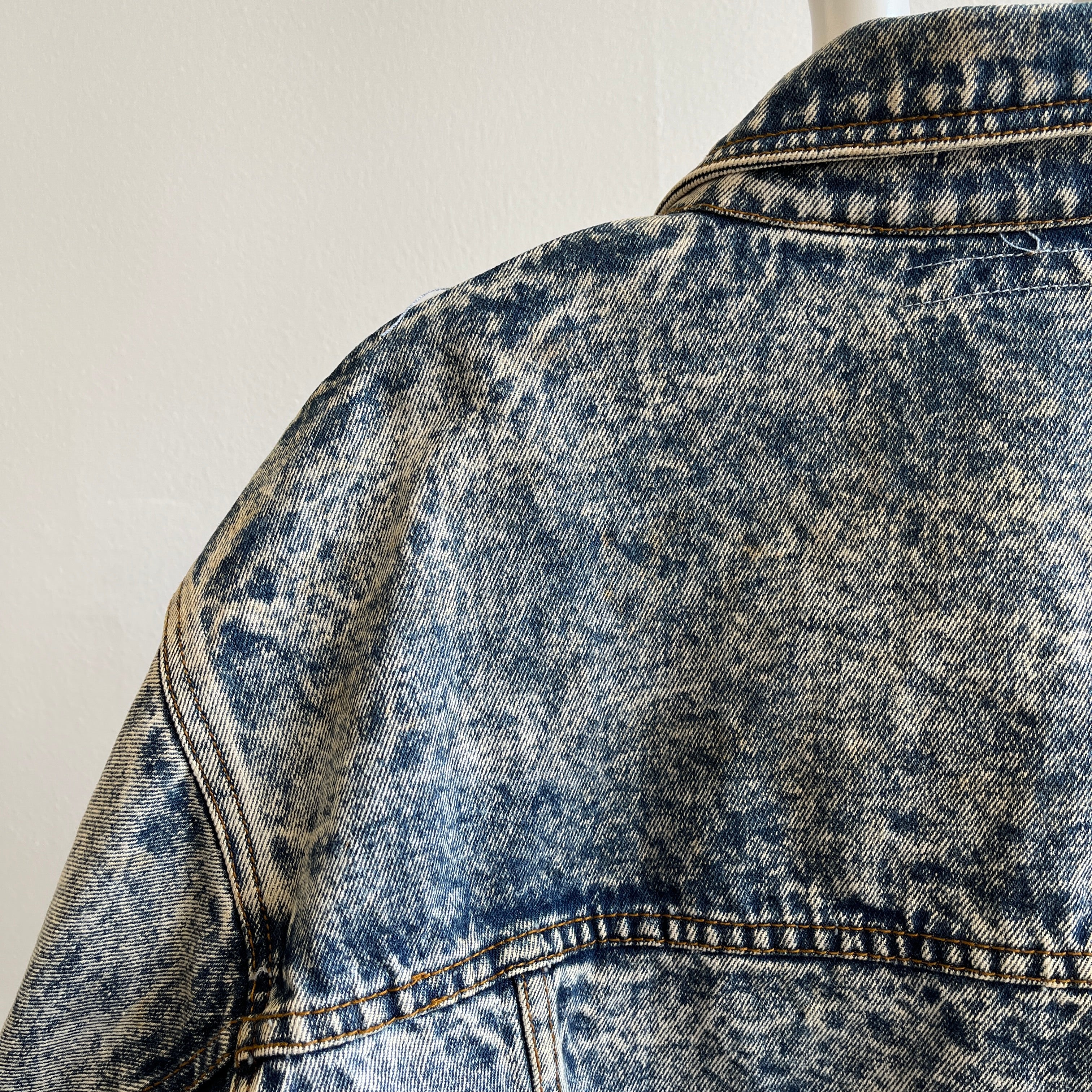 1980s Jordache Cropped Acid Wash EPIC Blousy Sleeved Denim Jacket - OMG!