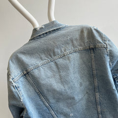 1980s Rustler Super Beat Up, Soft and Stained Denim Jacket