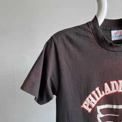 T-shirt délavé par soleil extrême des Flyers de Philadelphie des années 1980