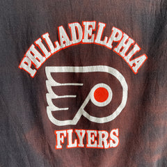 T-shirt délavé par soleil extrême des Flyers de Philadelphie des années 1980