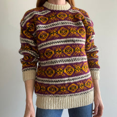 Pull en laine tricoté à la main des années 1970/80 - Dreamy