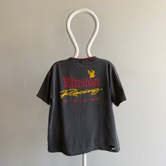 Années 1990 Winston Racing Thrashed and Beat Up Faded Two Tone Pocket Tee - CECI !!!