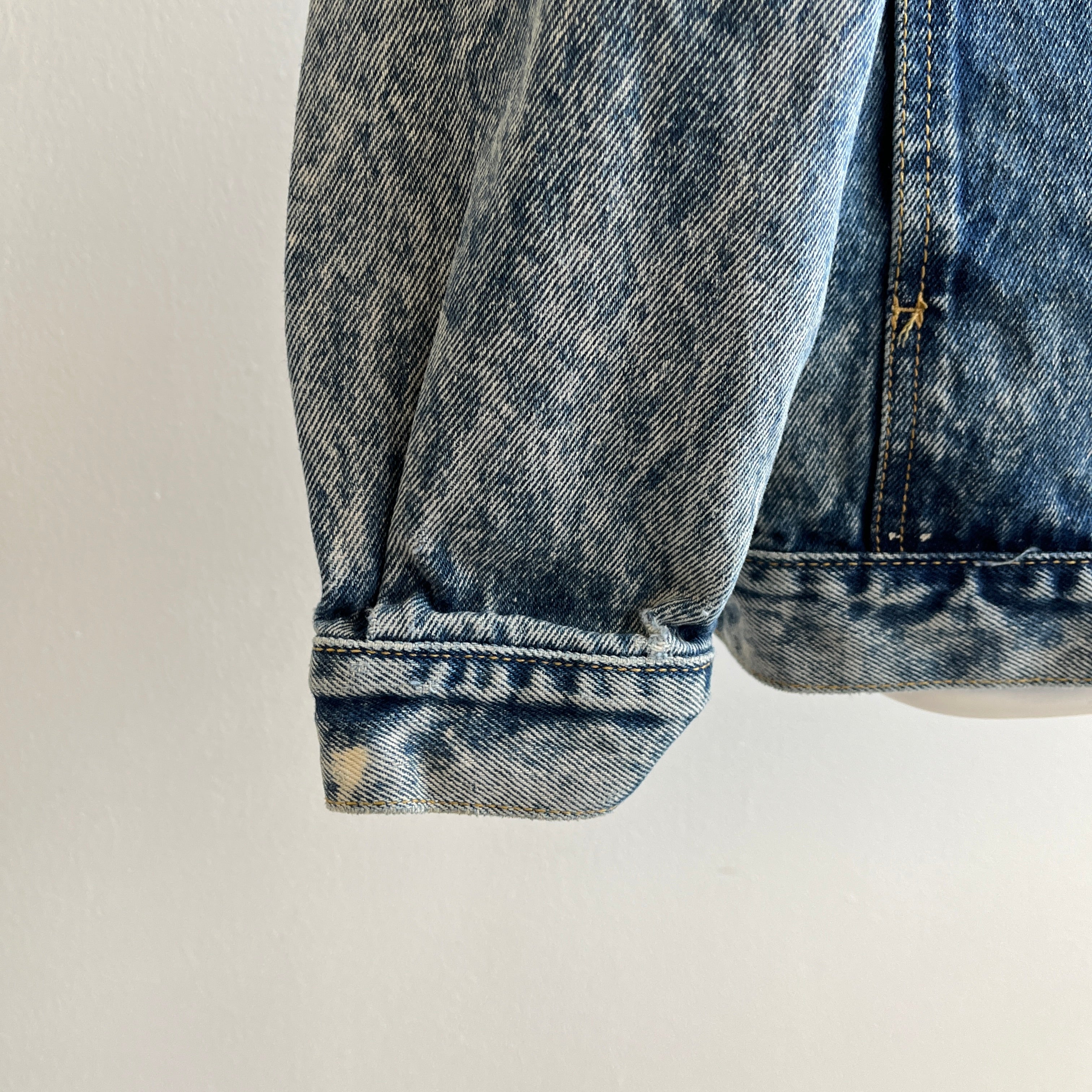 1980s USA Made Cotton Acid Wash Denim Jacket