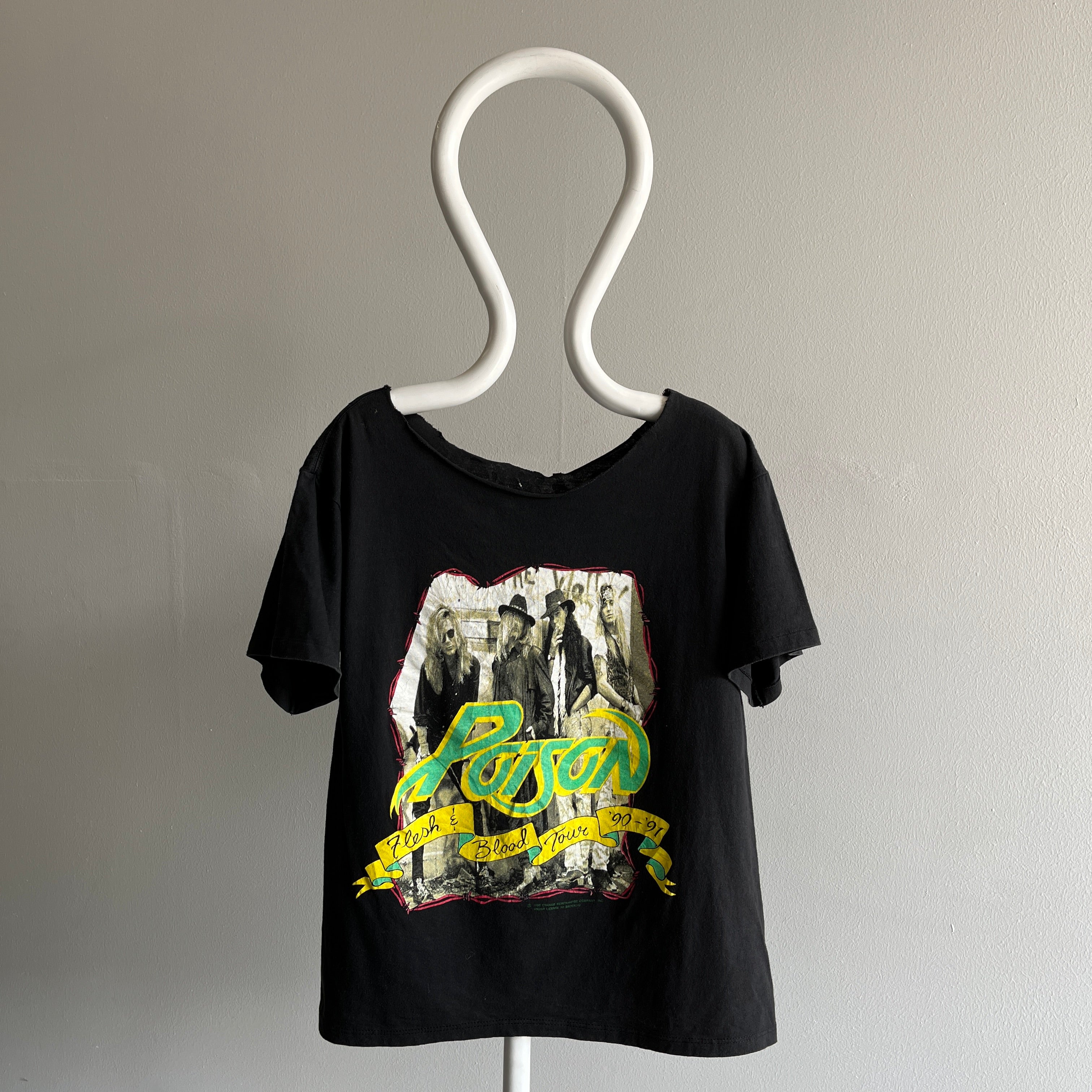 1990 Poison Cut Neck Re Print T-shirt
