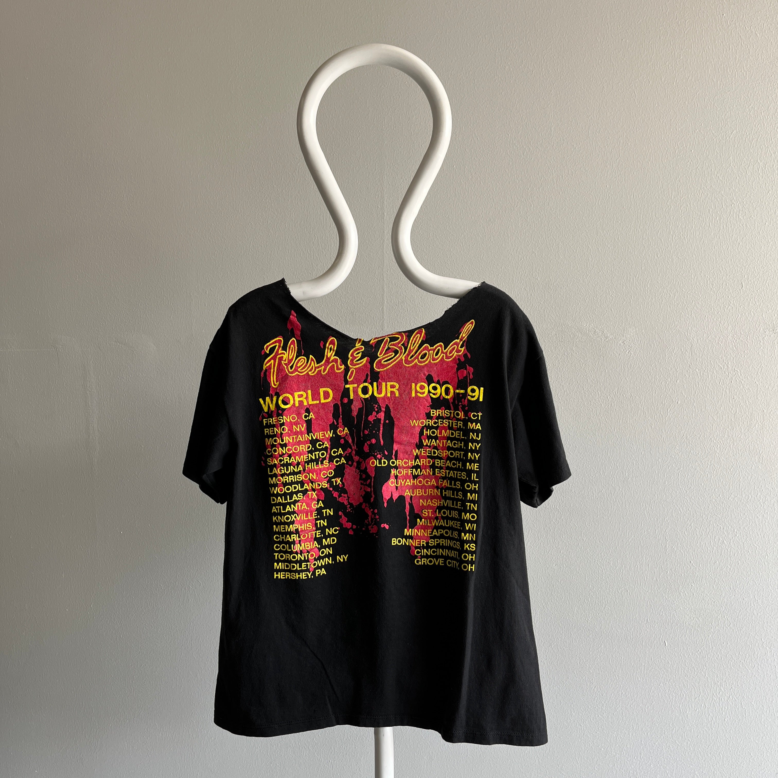 1990 Poison Cut Neck Re Print T-shirt