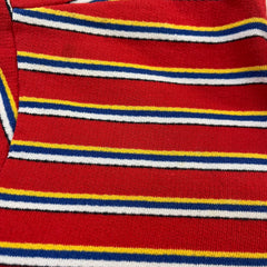 GG 1980s Rad Rad Rad Henley Striped Sweatshirt with a Pouch!