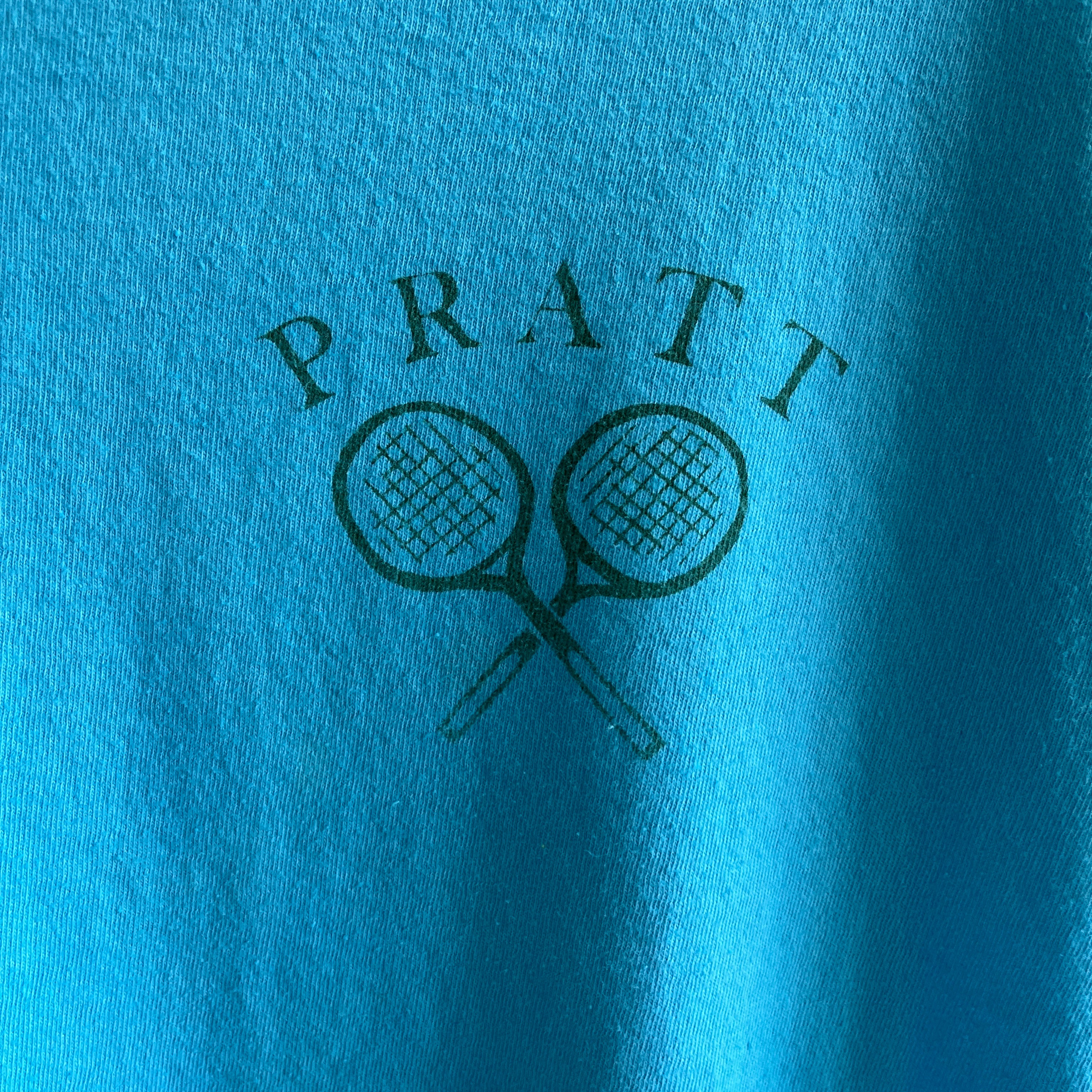 T-shirt à anneaux du club de tennis de l'université ReDyed Pratt des années 1970 - LOVE IT!