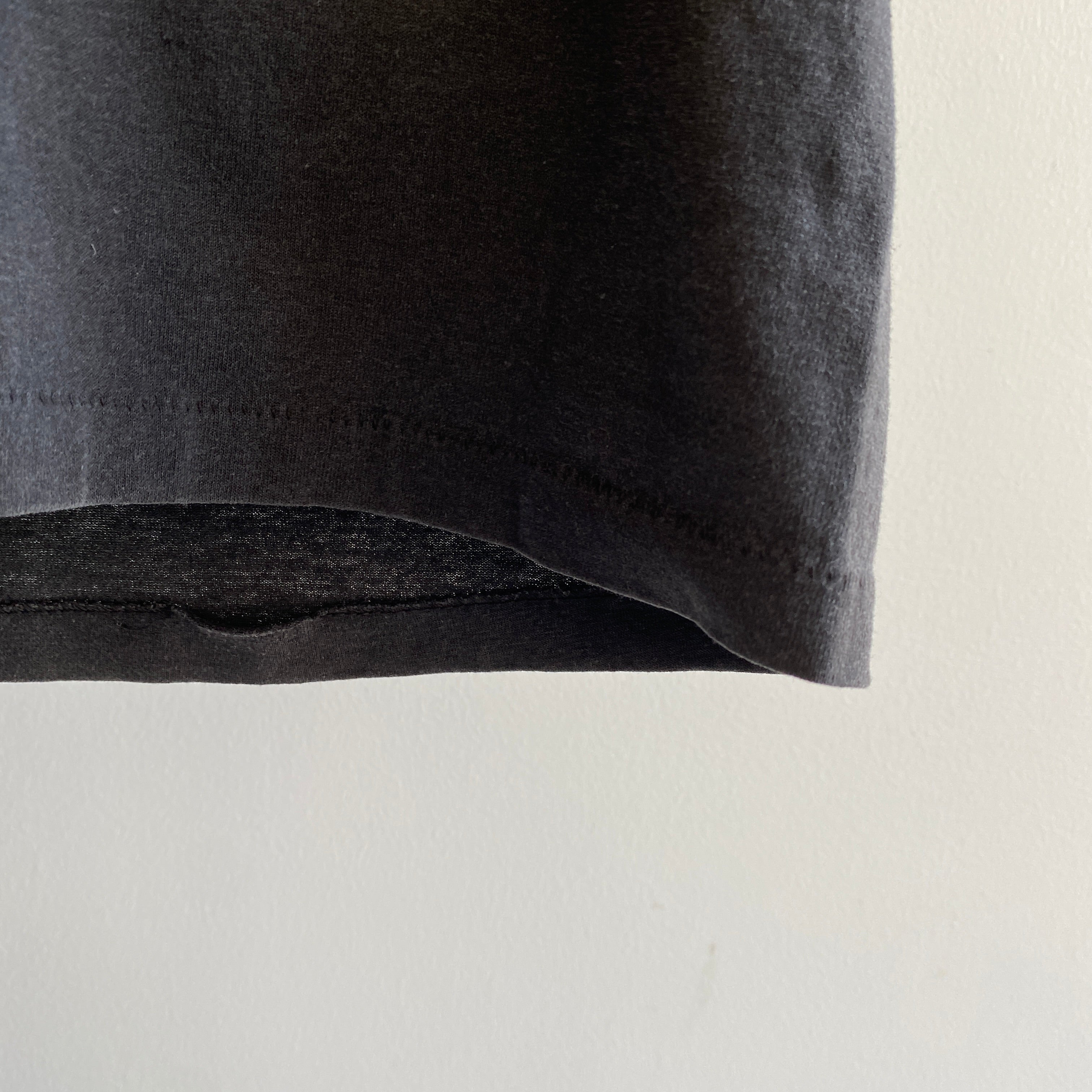 1980s Faded Blank Black Single Stitch T-Shirt