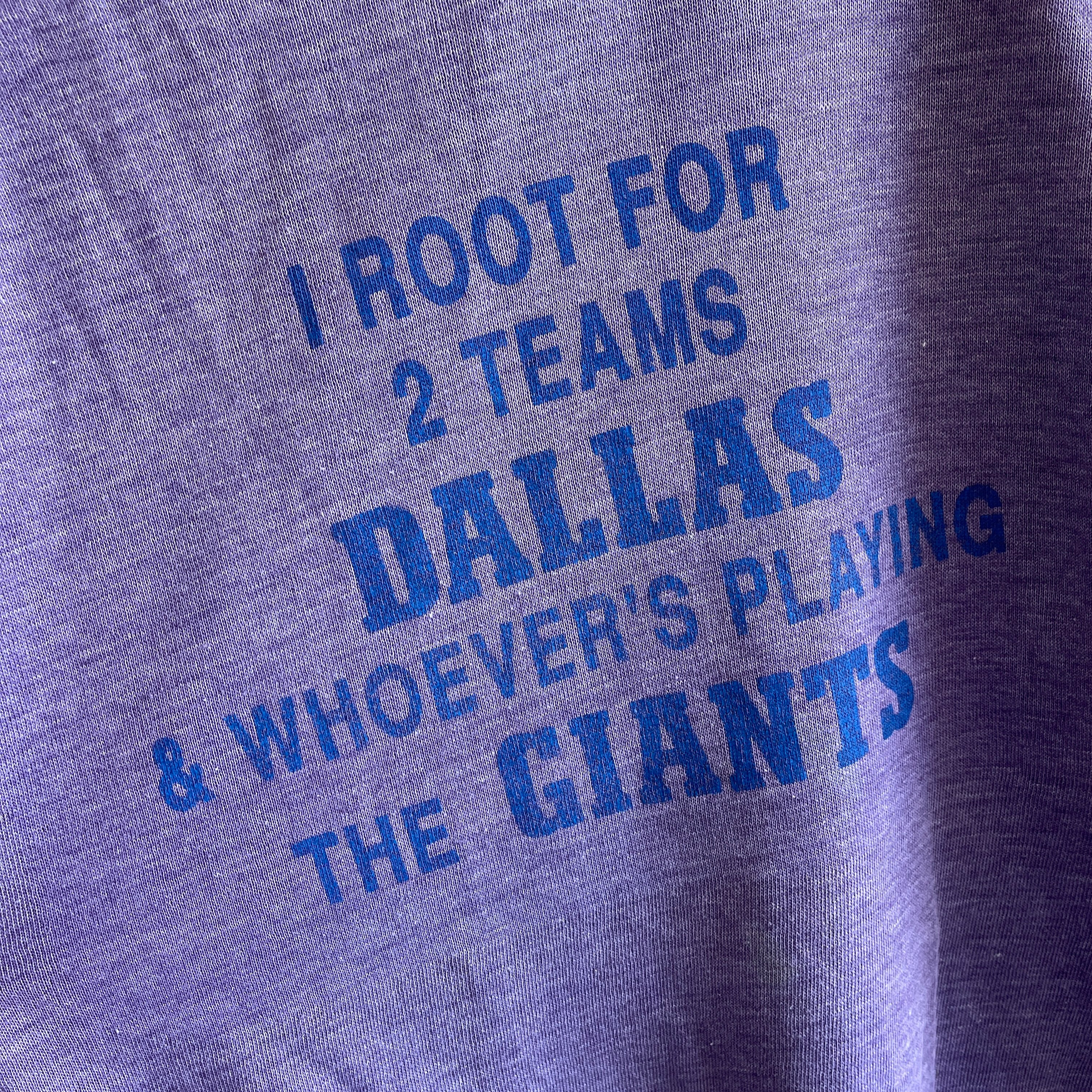 1980s I ROOT FOR 2 TEAMS, DALLAS & WHOEVER'S PLAYING THE GIANTS CUT SLEEVE WARM UP