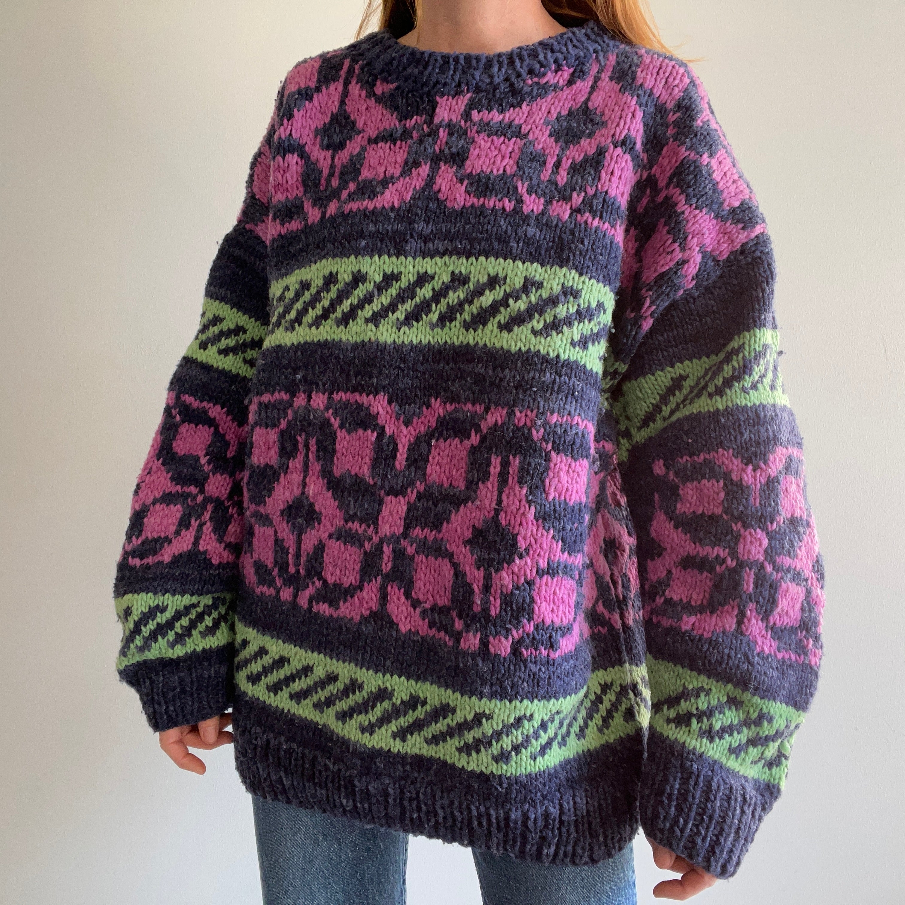 1970/80s Super Chunky Handknit AWESOME Sweater