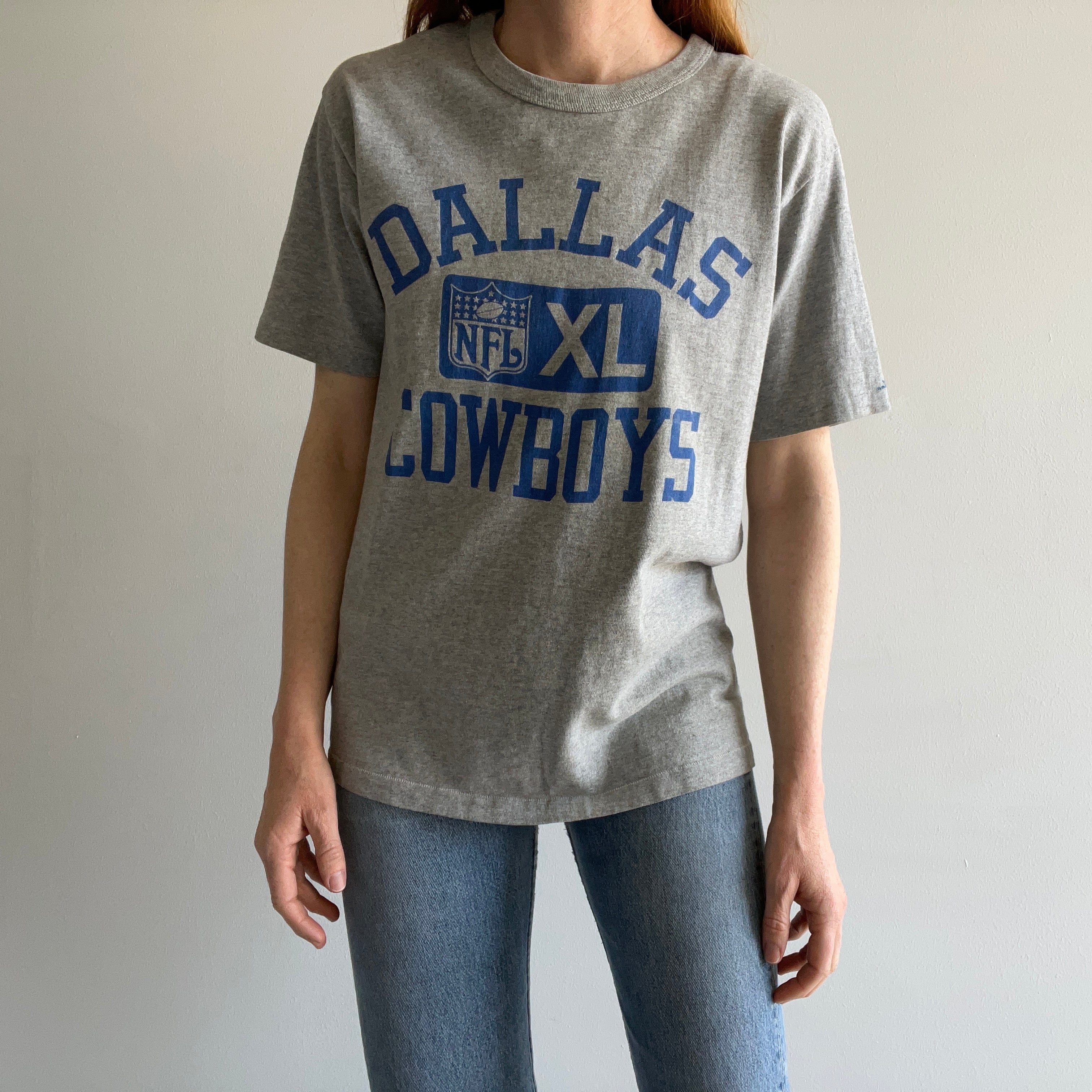 1980s Dallas Cowboys Cotton Rolled Neck T-Shirt