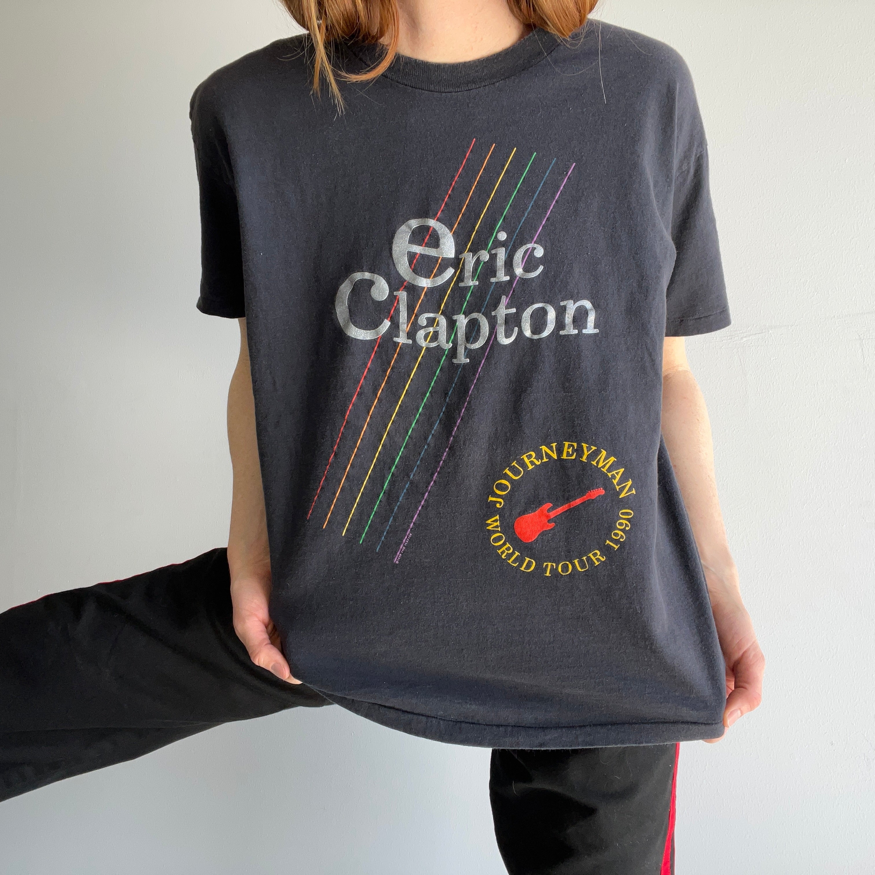 1990 Eric Clapton Journeyman World Tour T-shirt en coton