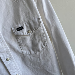1990s Wrangler White Denim Western Shirt - WOW