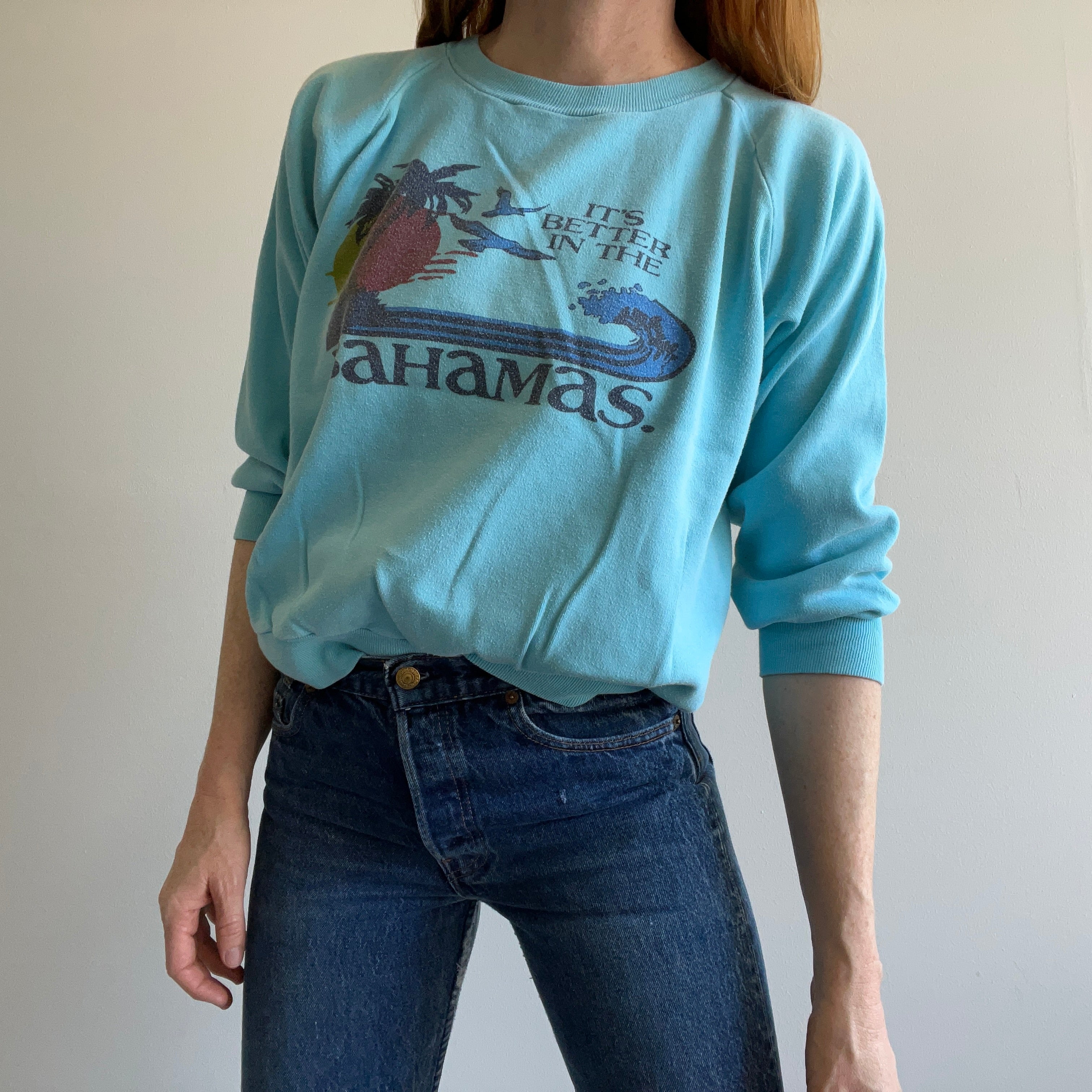 1970/80s It's Better in The Bahamas Sweat-shirt 100% coton