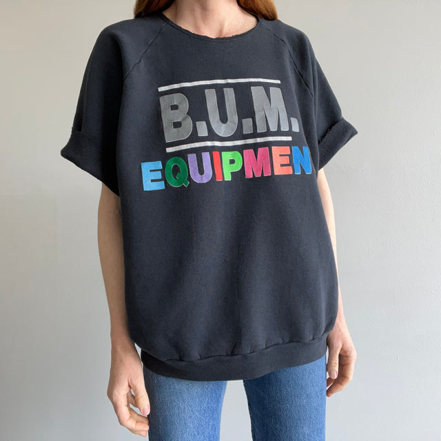 1980/90s B.U.M. Equipment Cut Sleeve + Neck Warm Up Sweatshirt - WOW