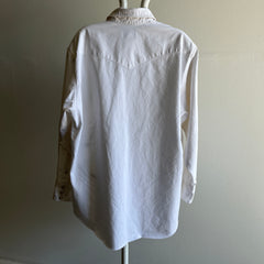 1990s Wrangler White Denim Western Shirt - WOW