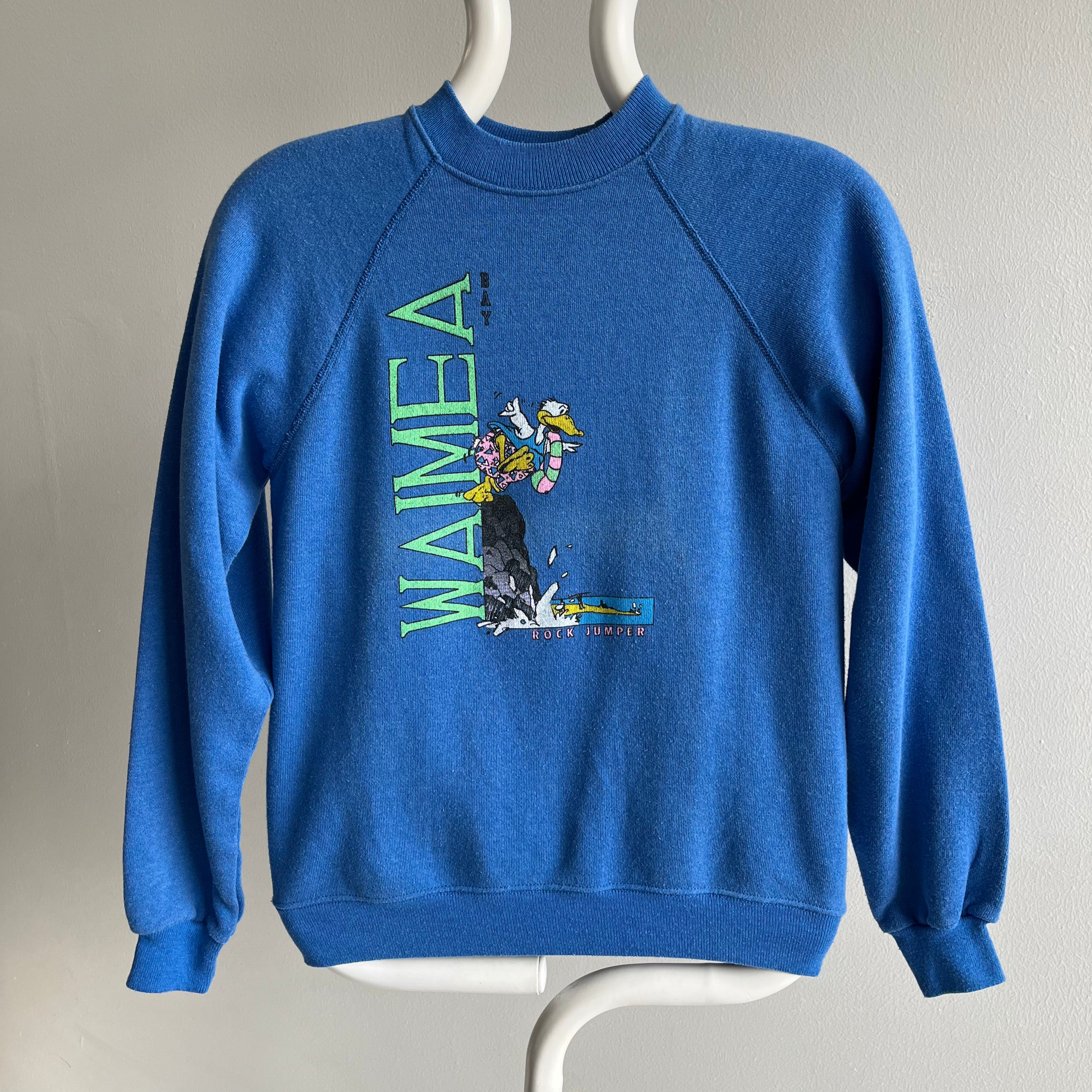 Sweat-shirt touristique Waimae Bay Hawaii des années 1980 - XS