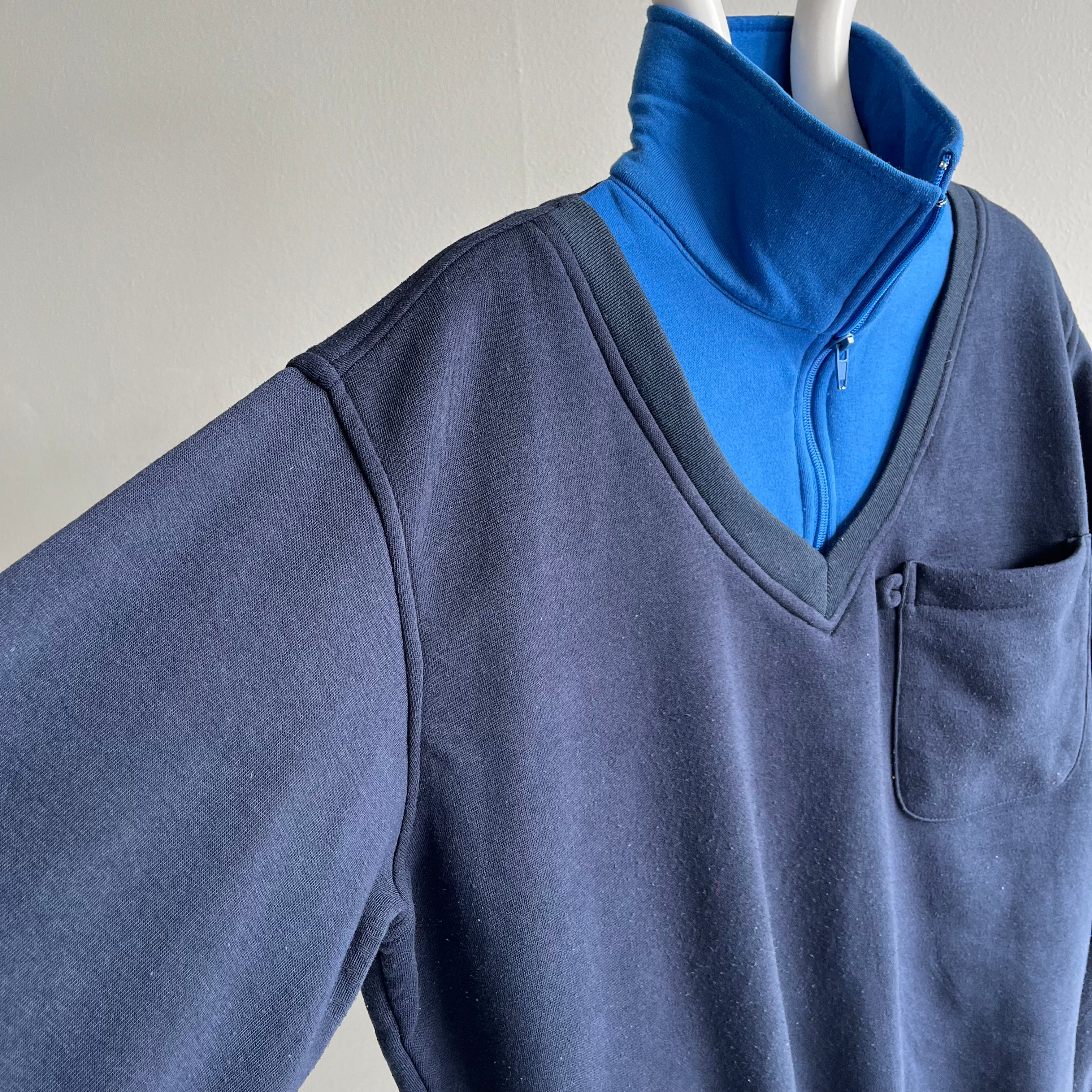 Années 1990 Twofer Mock Neck V-Neck Pocket Bonanza!