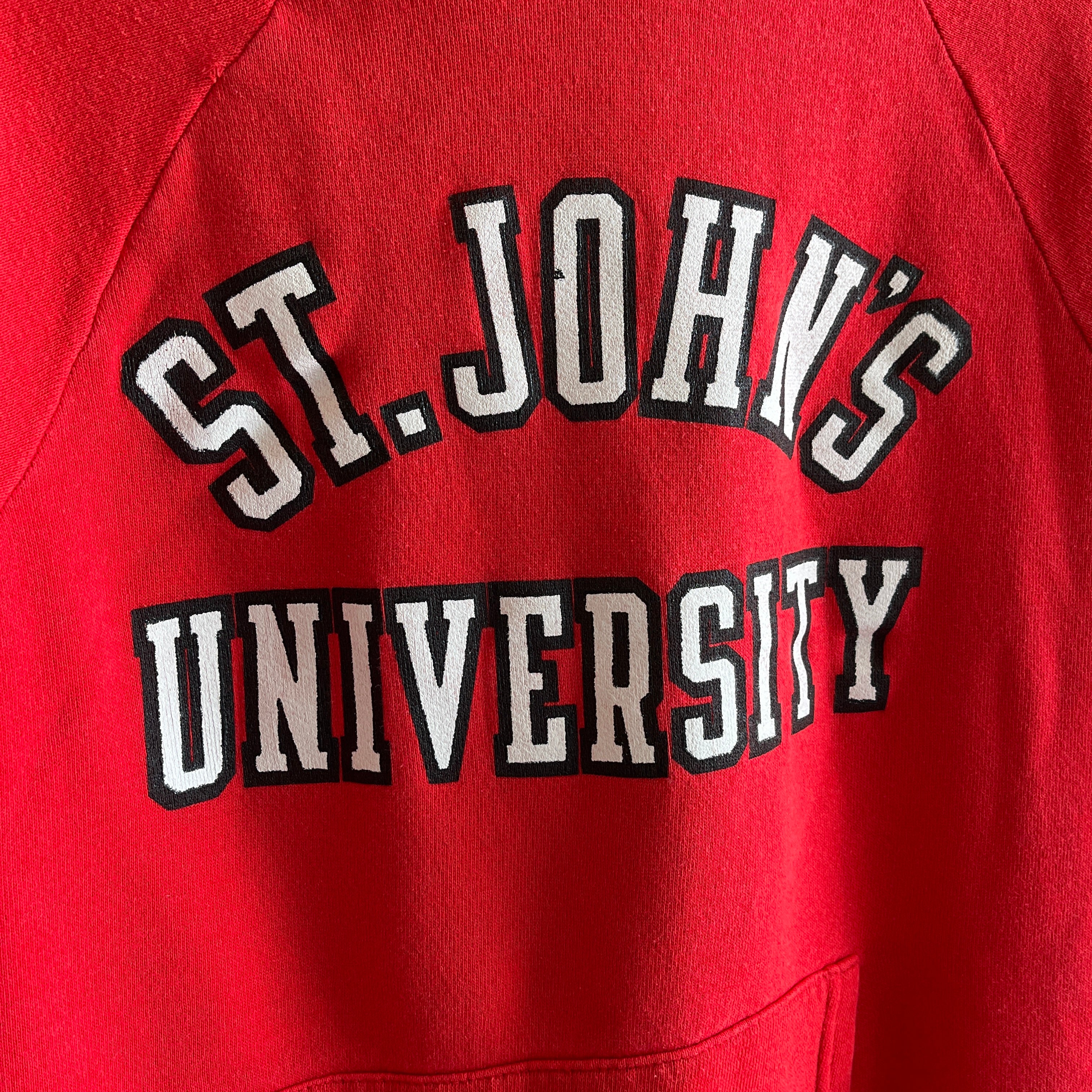 Sweat à capuche de l'Université St. John's des années 1980