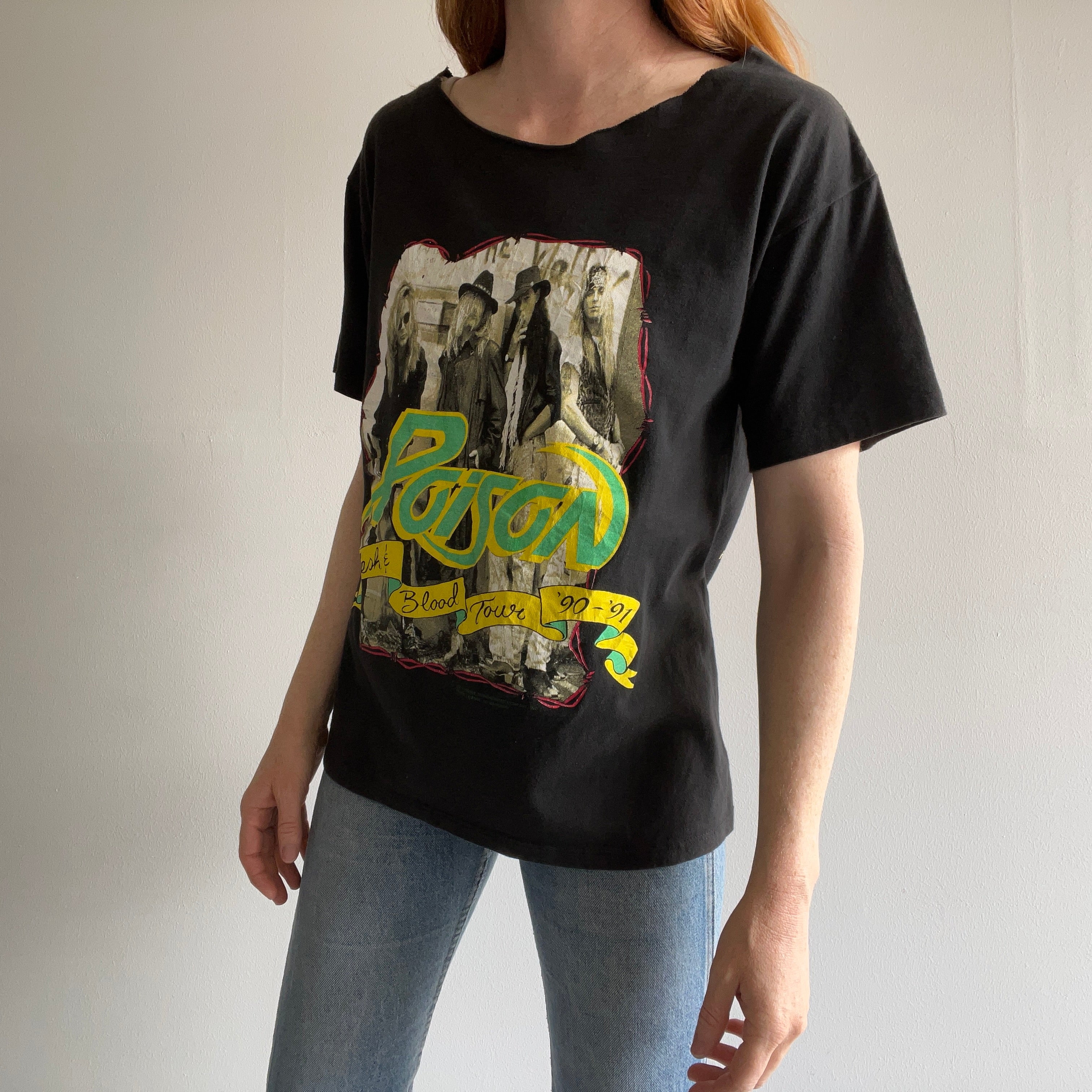 1990 Poison Cut Neck Re Print T-shirt