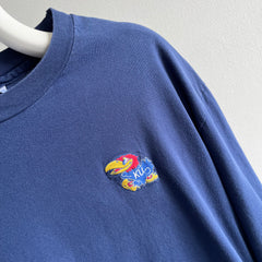 T-shirt en coton à manches longues Kansas Jayhawks des années 1980