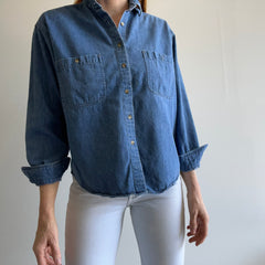 1980s Britches Great Outdoors Denim Long Sleeve Shirt