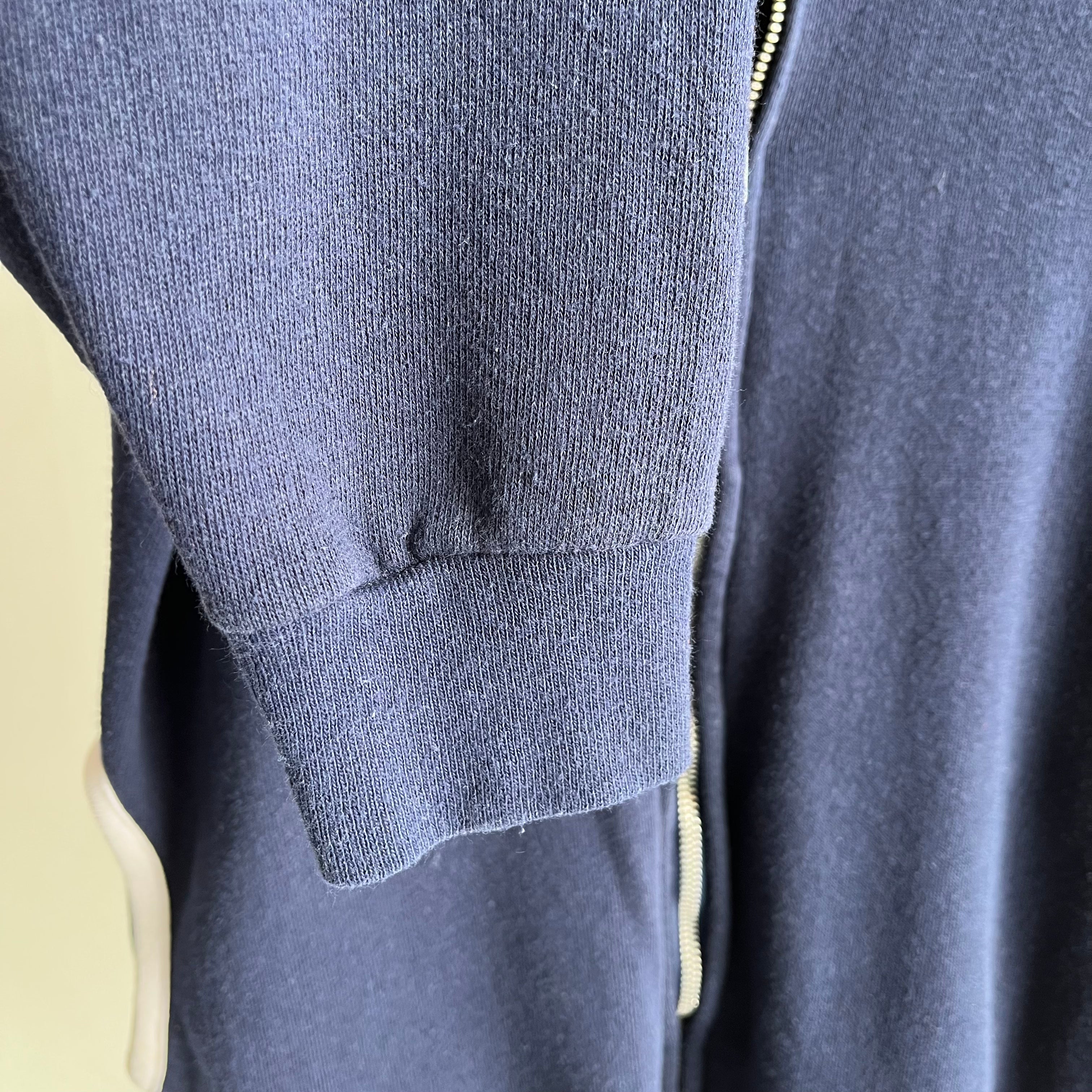 Sweat à capuche zippé bicolore 1970s