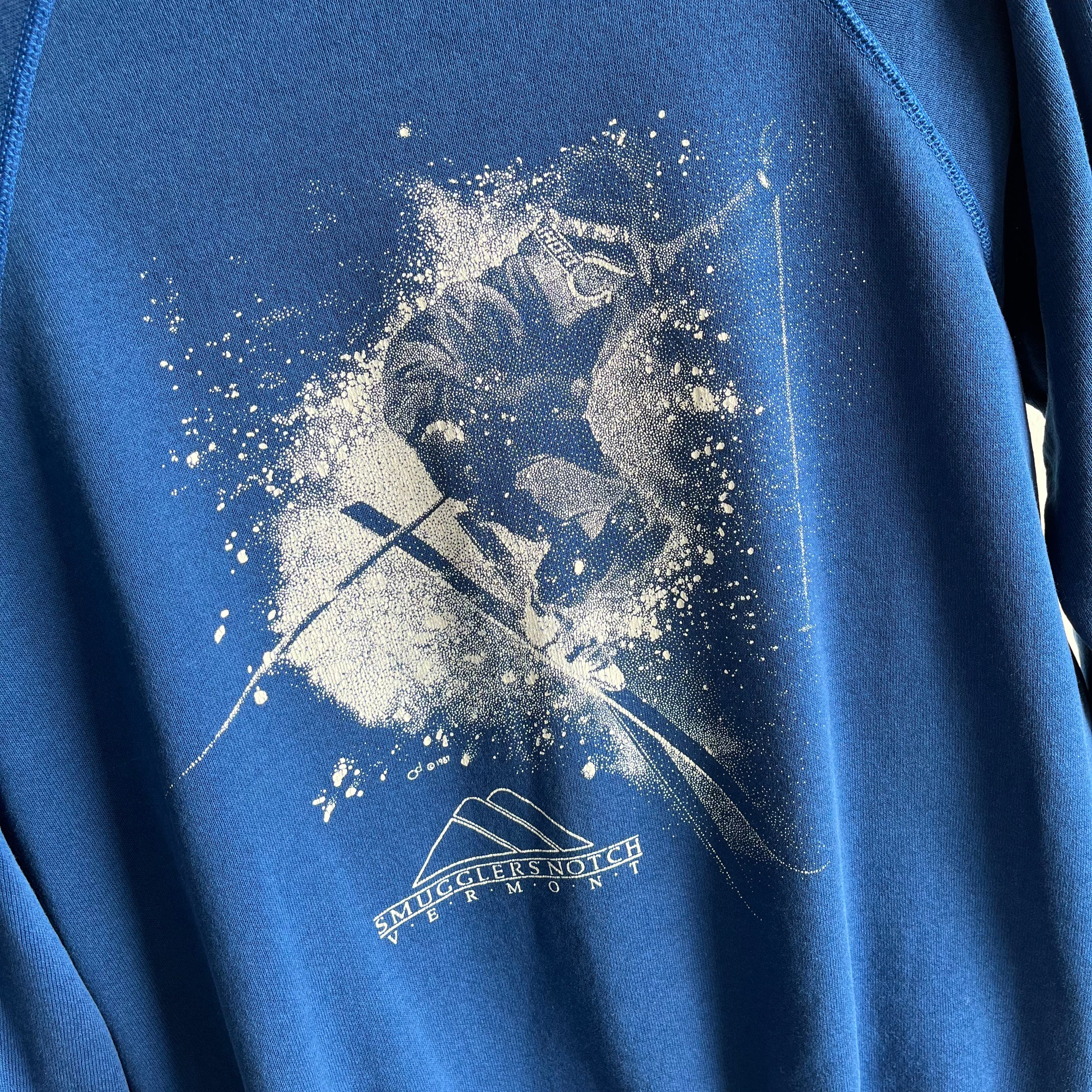 Sweat-shirt de ski 1987 Smugglers' Notch Vermont Steeps and Deeps