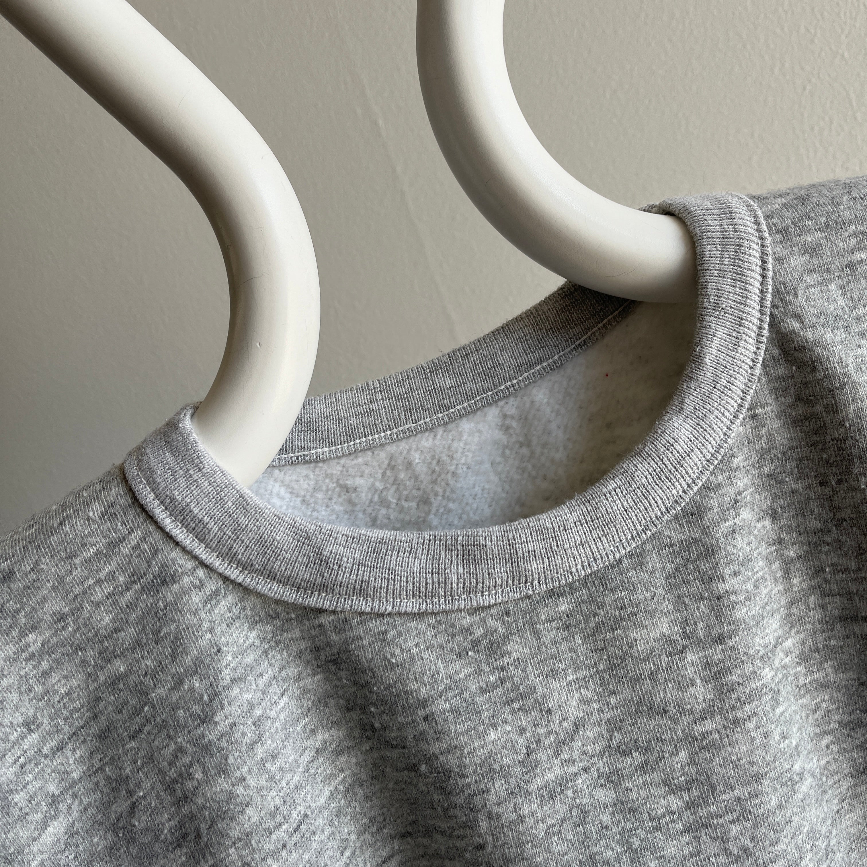 1980s Blank Gray Sweatshirt Muscle Tank - Vest