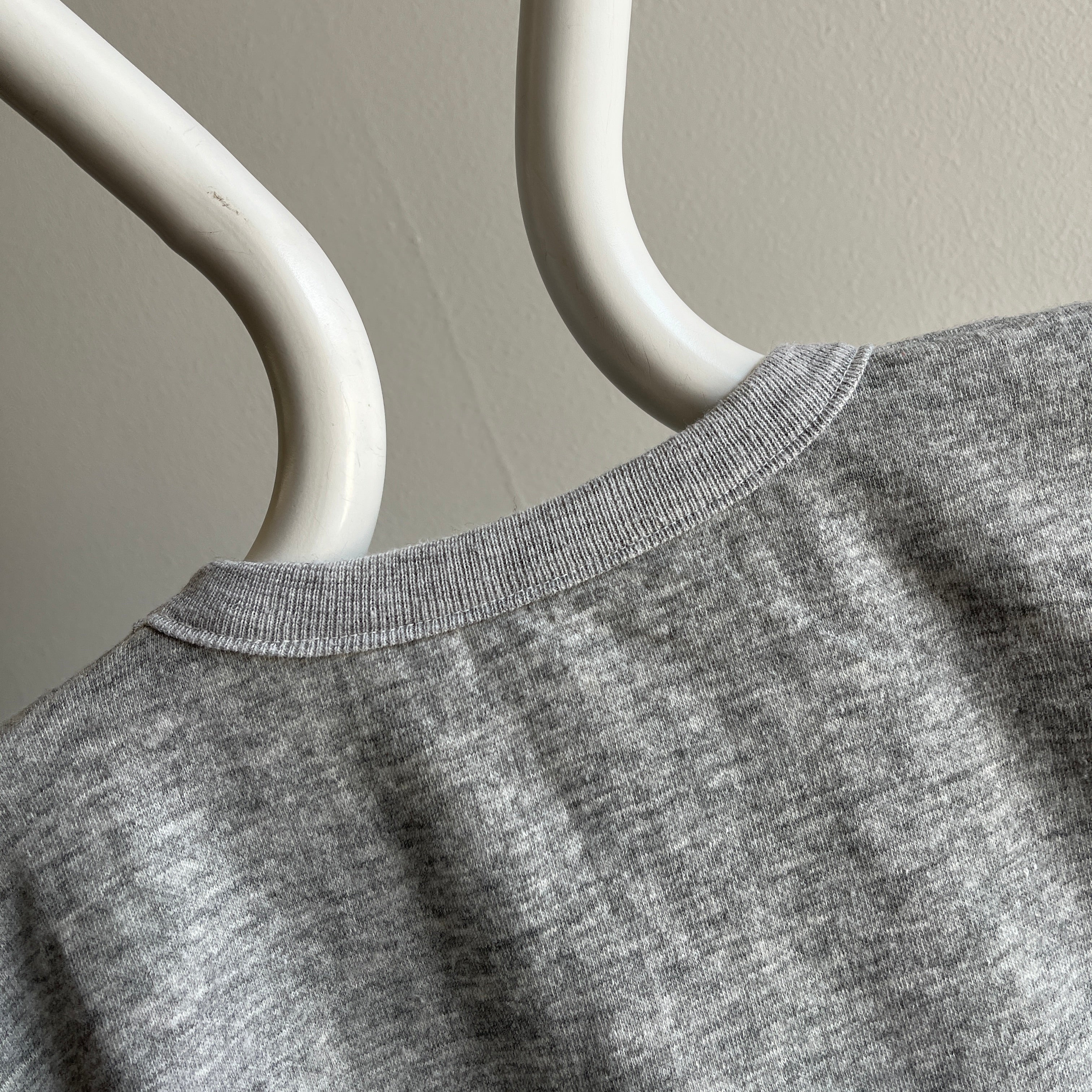 1980s Blank Gray Sweatshirt Muscle Tank - Vest