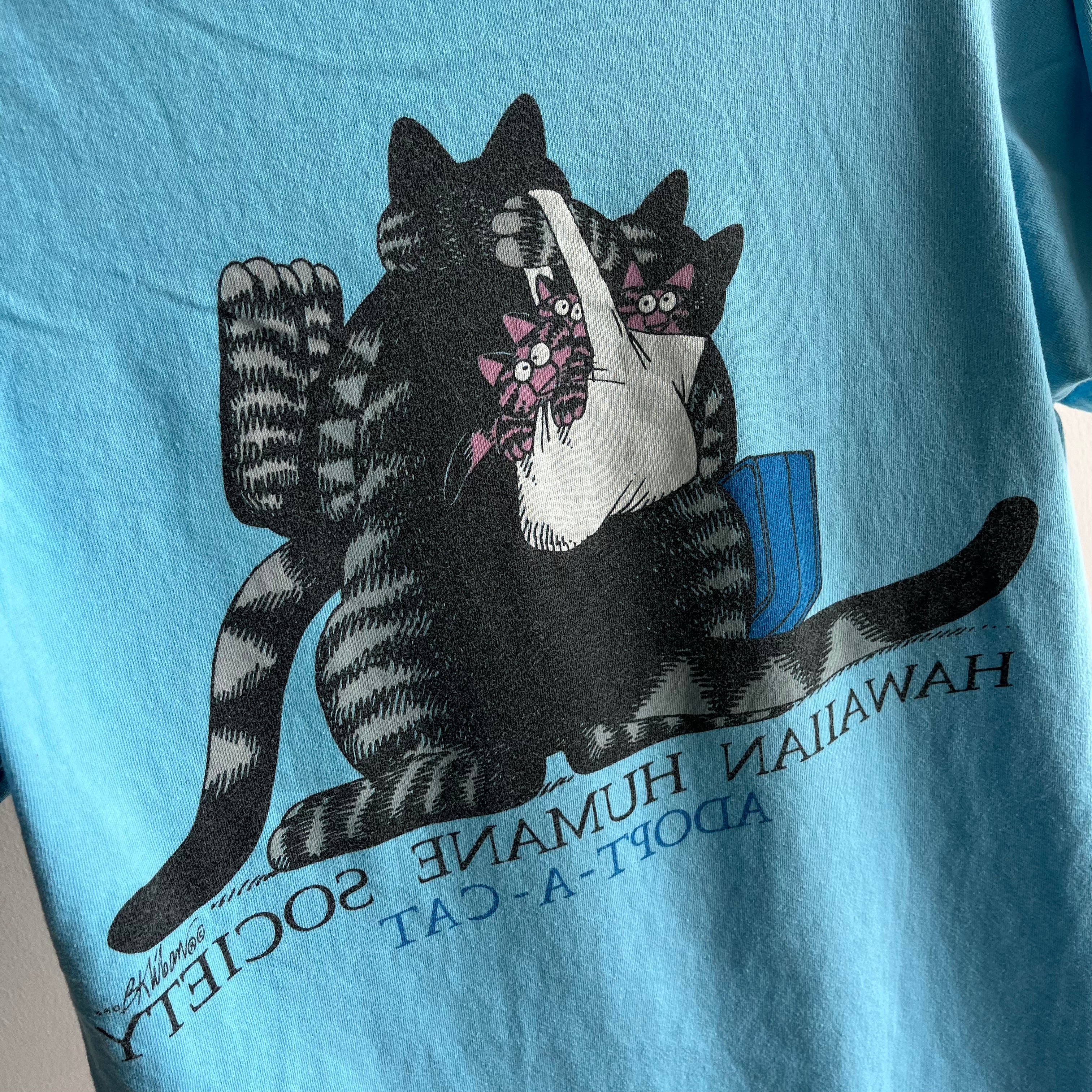 T-shirt avant et arrière de la Hawaiian Humane Society des années 1970