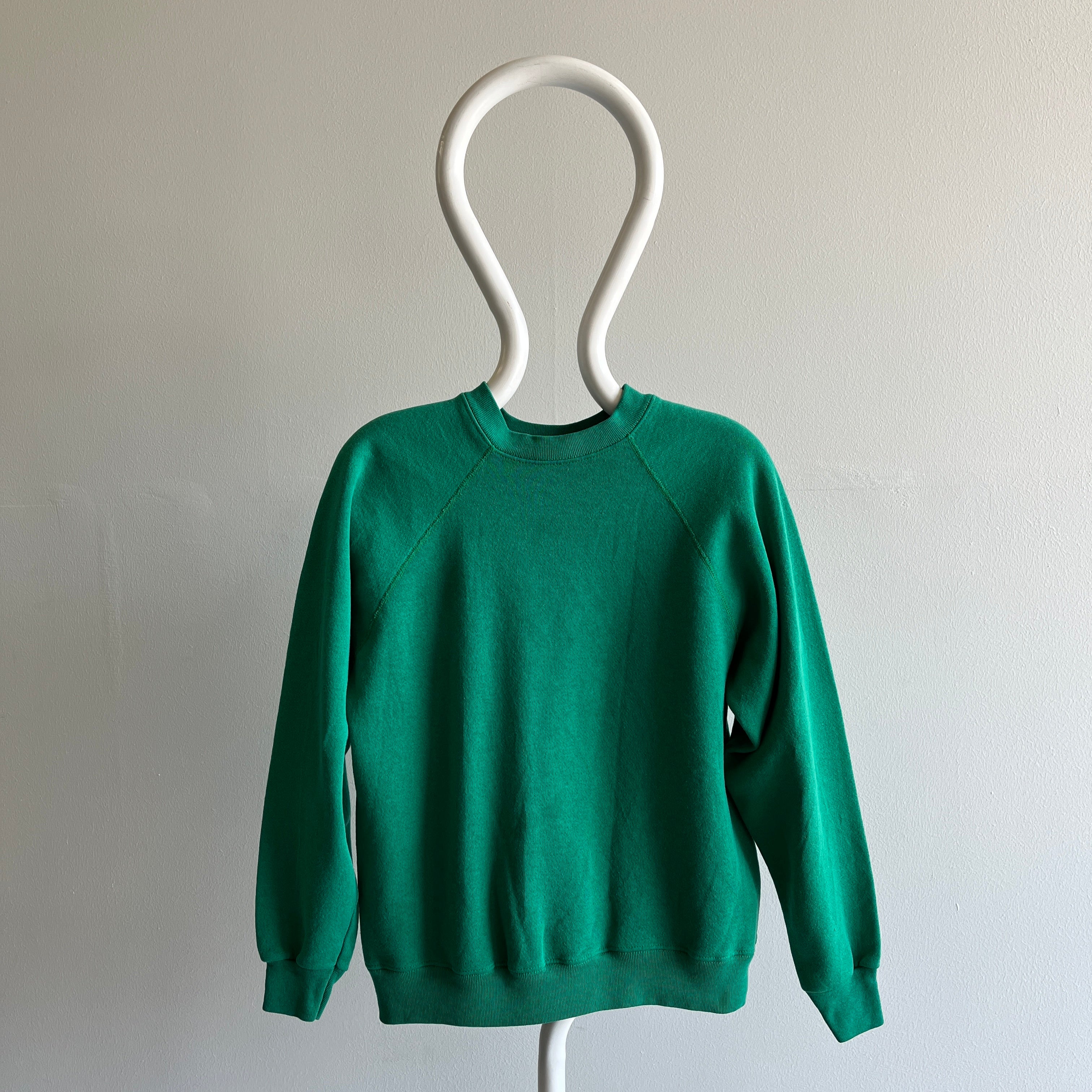1990s Kelly Green Raglan Sweatshirt by Tultex