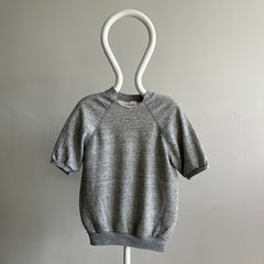 1980s Perfectly Cut Neck Blank Gray Warm Up
