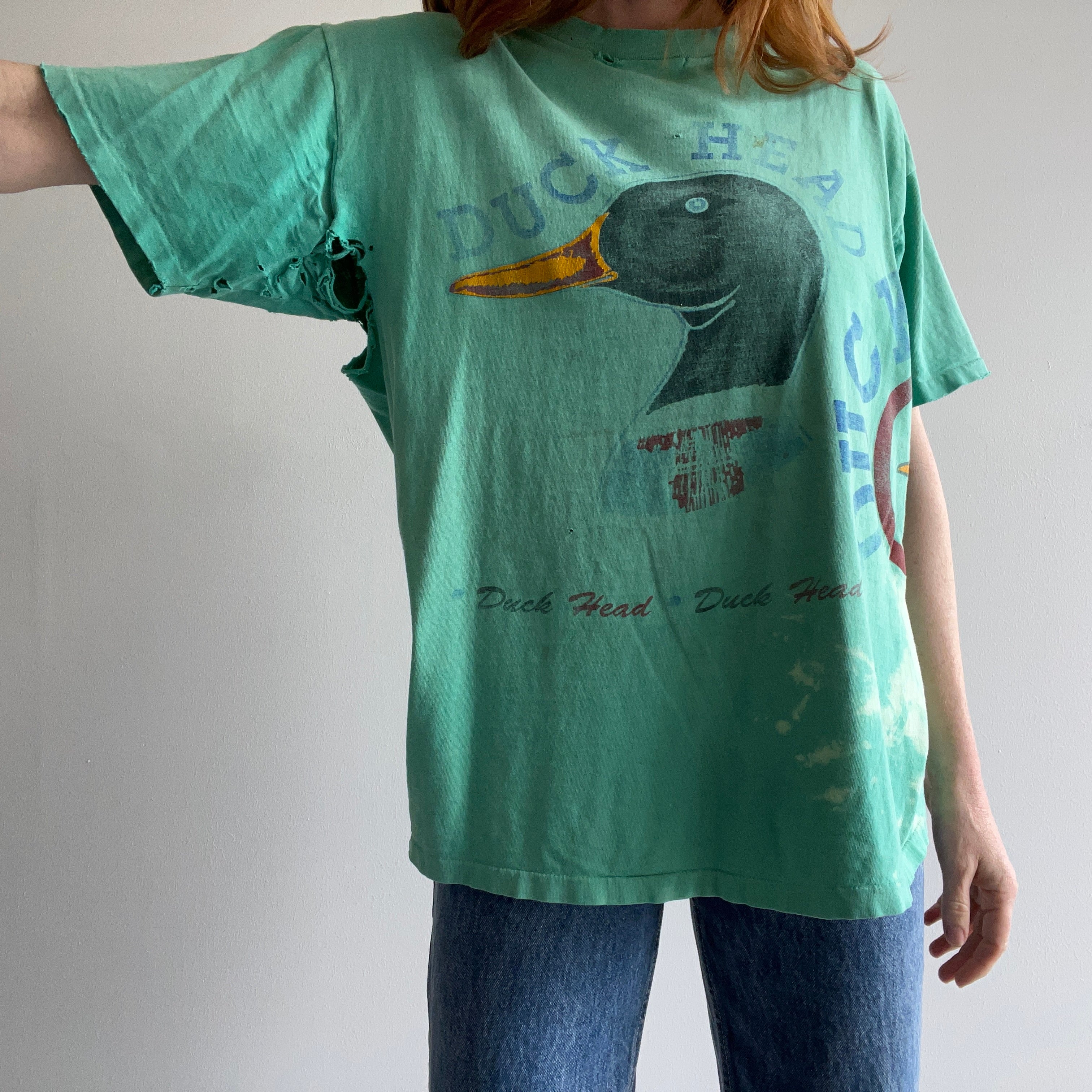 1990s Duck Head BEYOND BEAT UP AND BLEACH STAINED T-Shirt