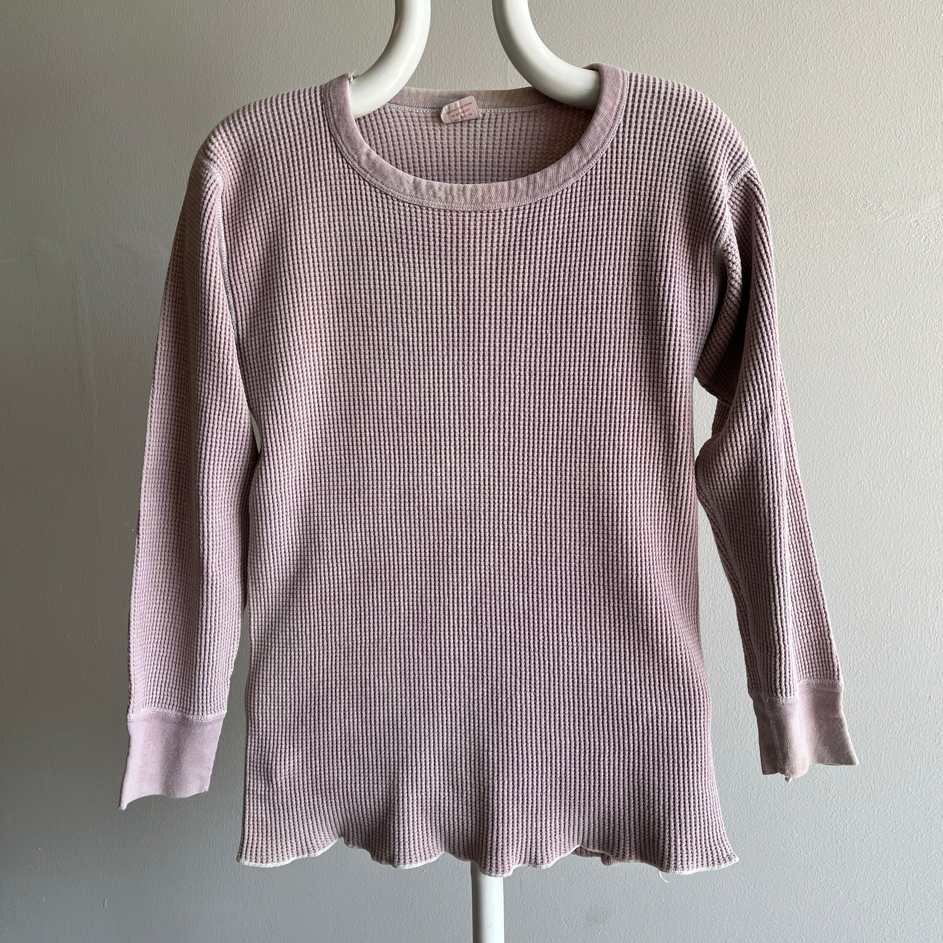 1970s Faded Mauve/Gray 100% Cotton 