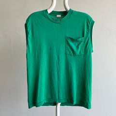 1980s Kelly Green Selvedge Pocket Muscle Tank