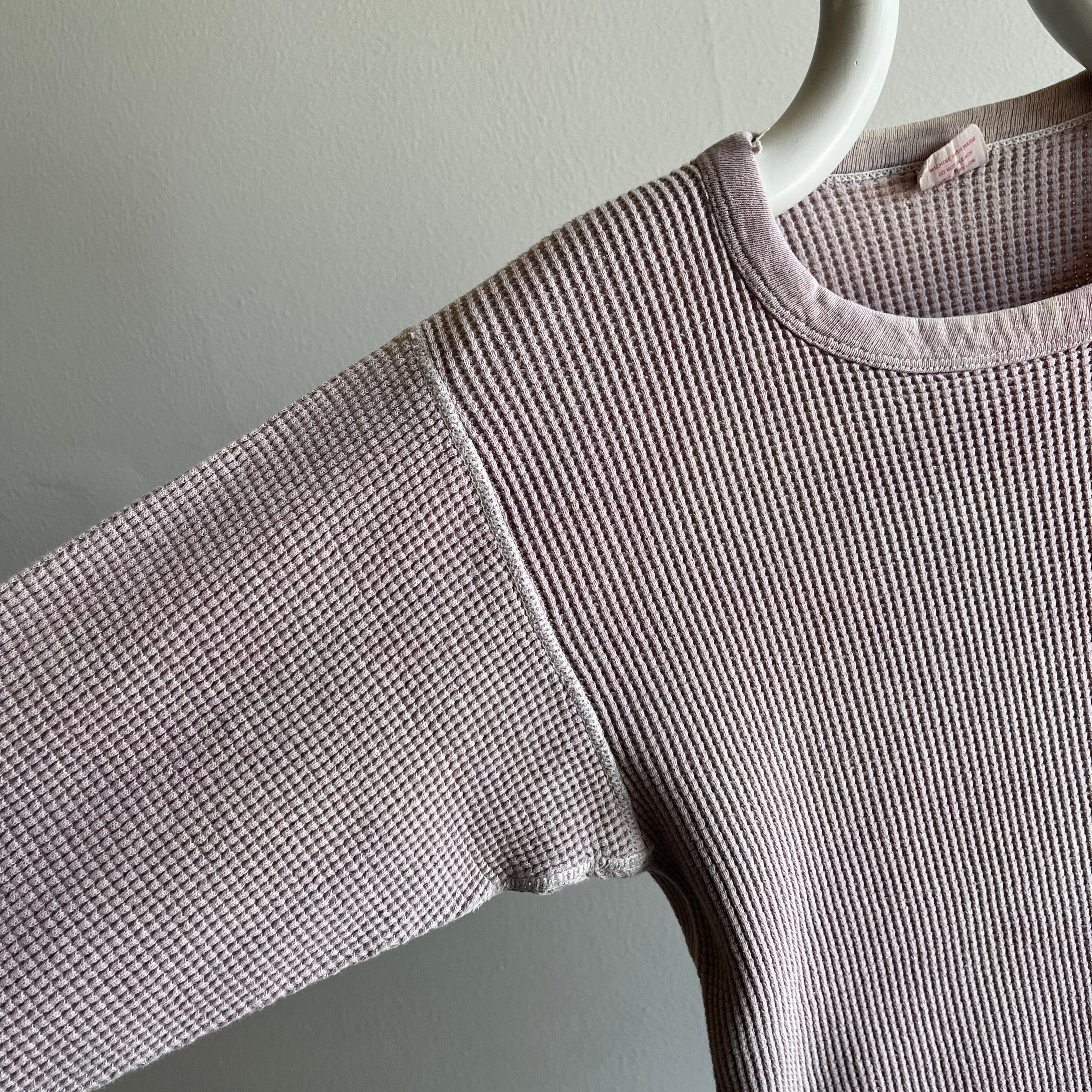 1970s Faded Mauve/Gray 100% Cotton 