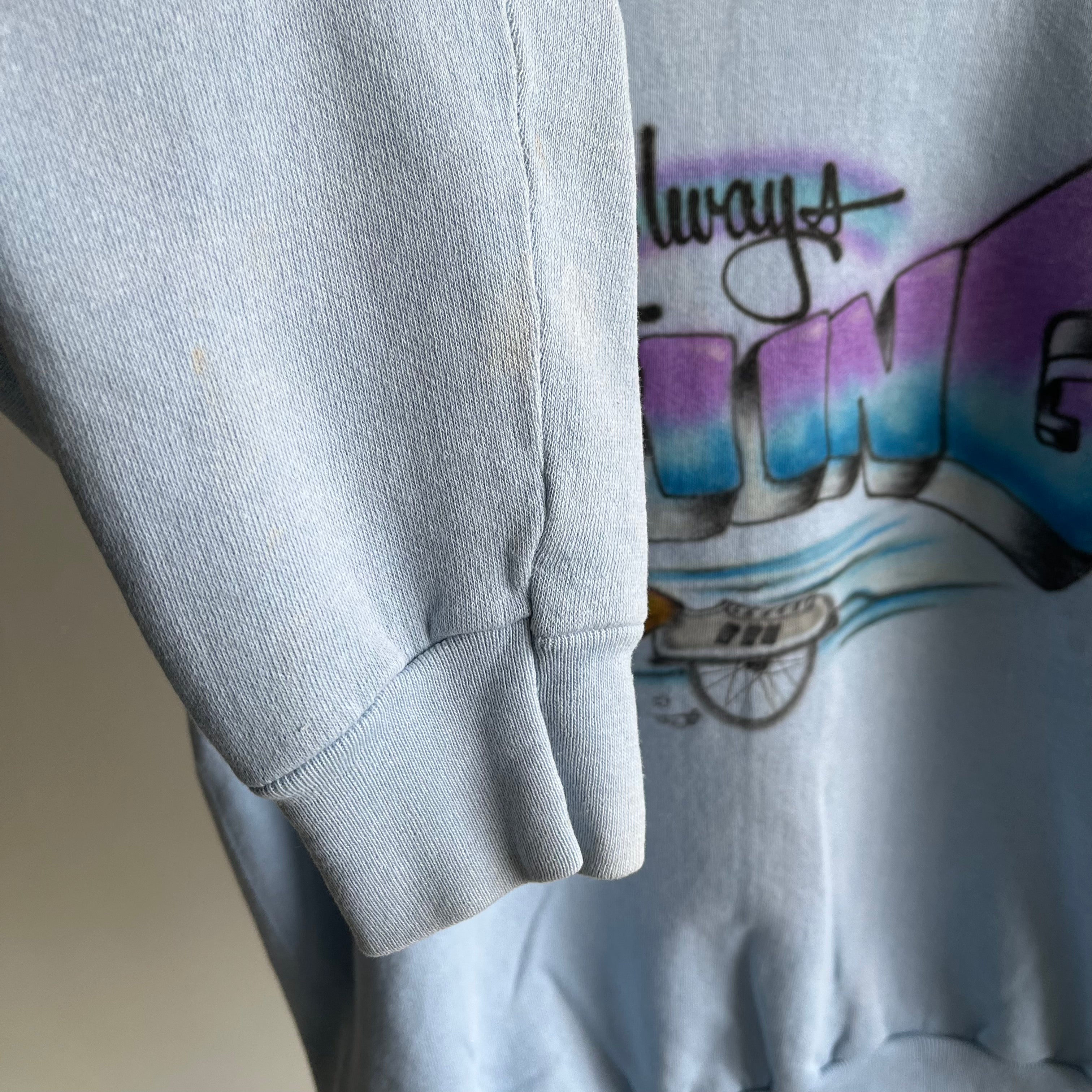 1980s Always Trying DIY Airbrush Sweatshirt